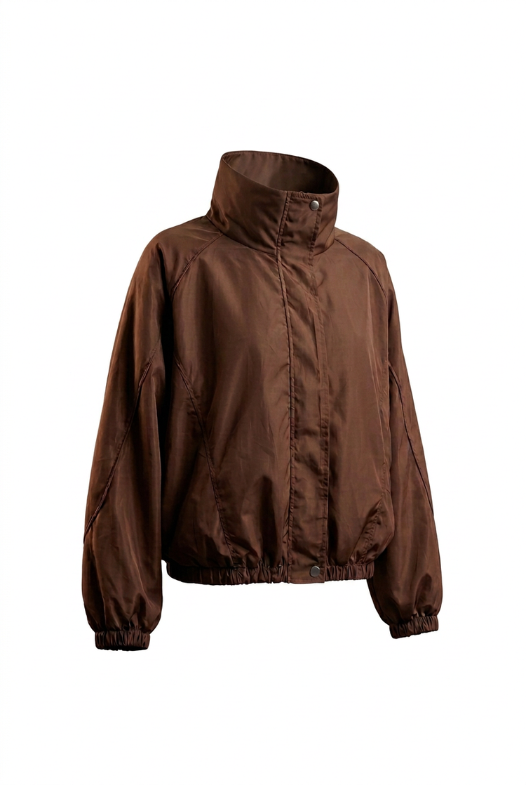 Waterproof Jacket - Brown 3/4 front view