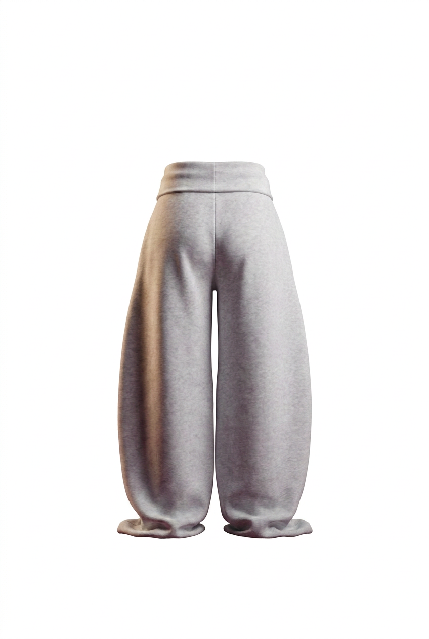 Pants - Gray back view, matched framing