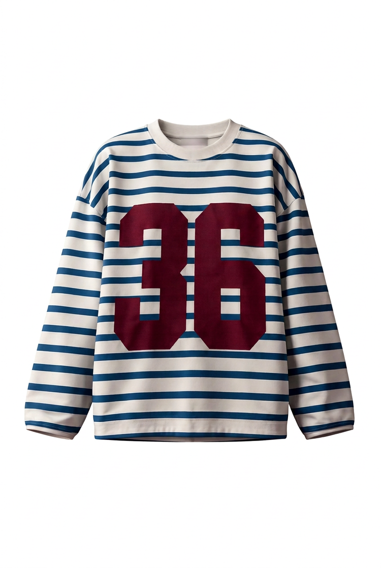 Striped Tee - Navy 36